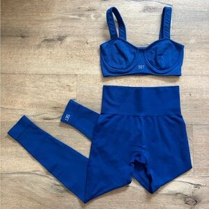 SET Active Blue Sports Bra and Leggings Set